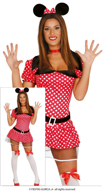 Minnie Mouse Kostuum Wit Rood Dames - Partywinkel - 8434077805091