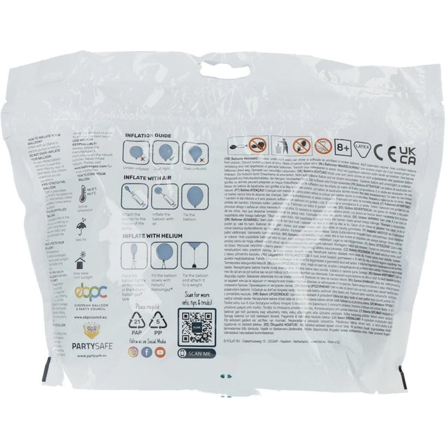 Mintgroene Ballonnen Metallic Minty Green 33cm 50st van Folat koop je bij Partywinkel