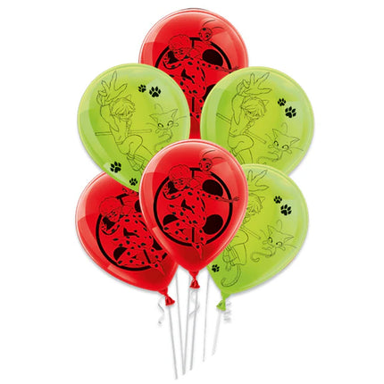 Globos Miraculous de 25 cm, 10 unidades