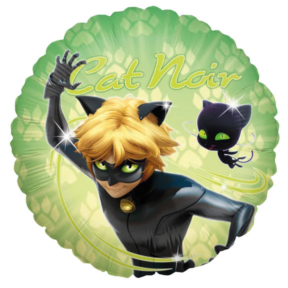 Globo de helio Miraculous Cat Noir vacío, 45 cm