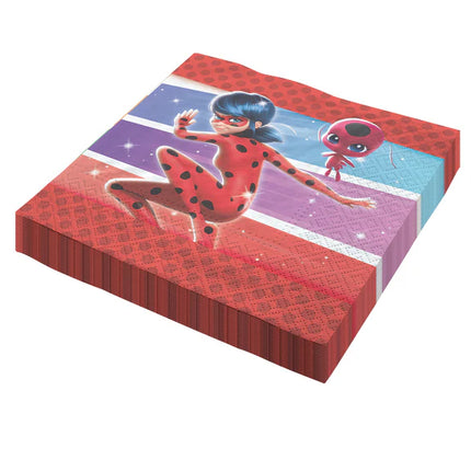 Servilletas Miraculous de colores, 33 cm, 20 unidades