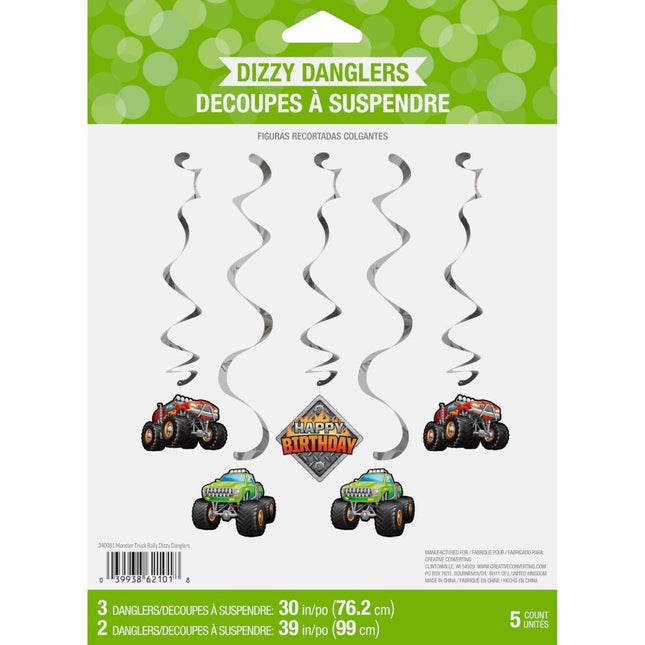 Monster Truck Hangdecoratie 99cm 5 delig van Creative Converting koop je bij Partywinkel