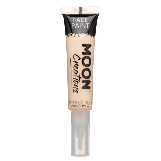 Moon Creations Face Paint met kwast Applicator Pale Skin 15ml van Moon Creations koop je bij Partywinkel