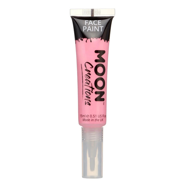 Moon Creations Face Paint with Brush Applicator Pink 15ml van Moon Creations koop je bij Partywinkel