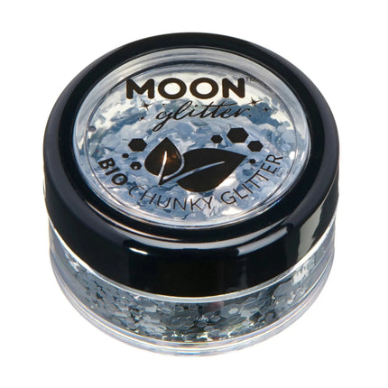 Moon Glitter Bio Chunky Glitter Silver 3g van Moon Creations koop je bij Partywinkel