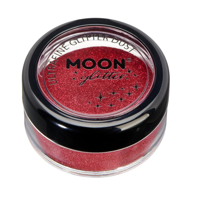 Moon Glitter Classic Ultrafine Glitter Dust Red 5g van Moon Creations koop je bij Partywinkel