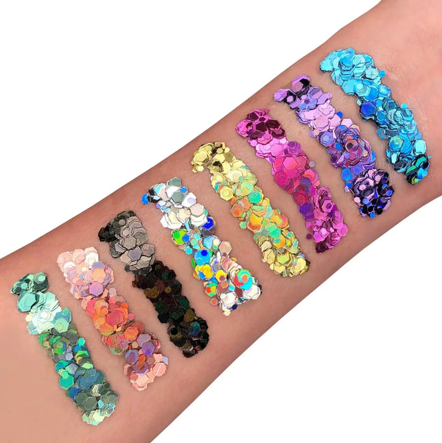 Moon Glitter Holographic Chunky Glitter Gel Blue 12ml van Moon Creations koop je bij Partywinkel