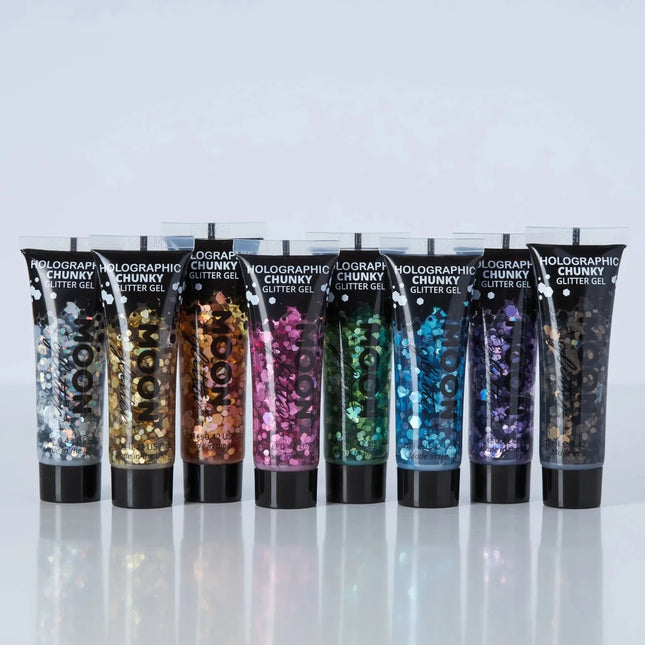 Moon Glitter Holographic Chunky Glitter Gel Rose Gold 12ml van Moon Creations koop je bij Partywinkel