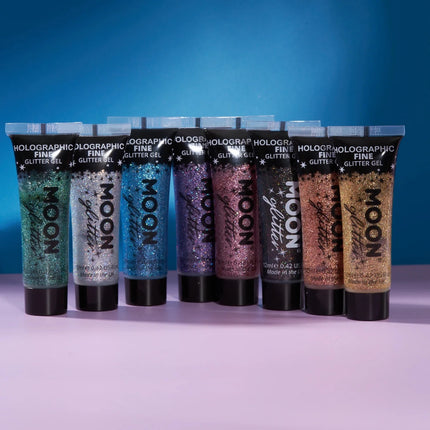 Moon Glitter Holographic Fine Glitter Gel Black 12ml van Moon Creations koop je bij Partywinkel