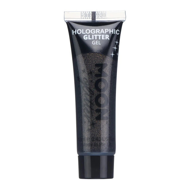 Moon Glitter Holographic Fine Glitter Gel Black 12ml van Moon Creations koop je bij Partywinkel
