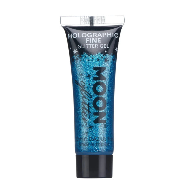 Moon Glitter Holographic Fine Glitter Gel Blue 12ml van Moon Creations koop je bij Partywinkel