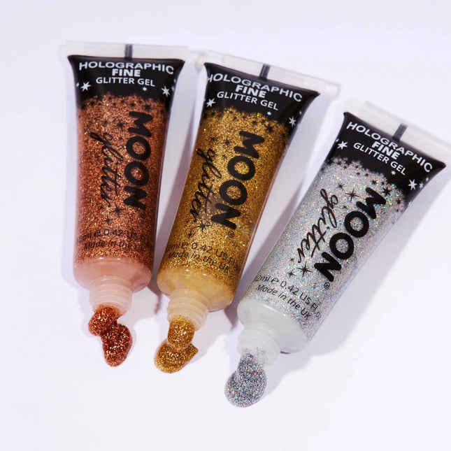 Moon Glitter Holographic Fine Glitter Gel Gold 12ml van Moon Creations koop je bij Partywinkel