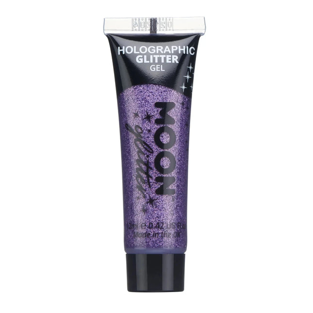 Moon Glitter Holographic Fine Glitter Gel Purple 12ml van Moon Creations koop je bij Partywinkel