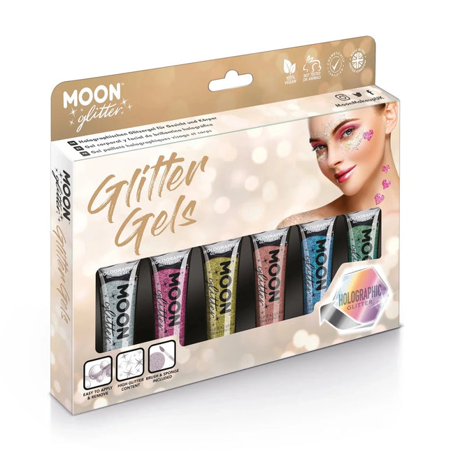 Moon Glitter Holographic Fine Glitter Gel Rose Gold 12ml van Moon Creations koop je bij Partywinkel