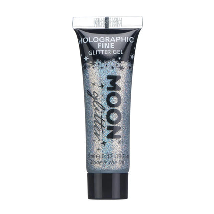 Moon Glitter Holographic Fine Glitter Gel Silver 12ml van Moon Creations koop je bij Partywinkel