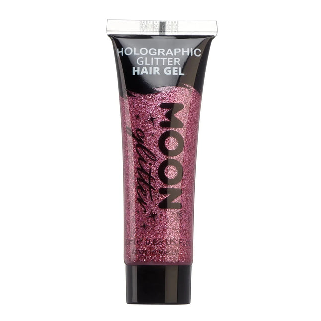 Moon Glitter Holographic Glitter Hair Gel Pink 20ml van Moon Creations koop je bij Partywinkel