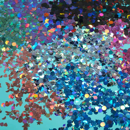 Moon Glitter Holographic Glitter Shapes Rose Gold 3g van Moon Creations koop je bij Partywinkel