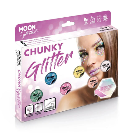Moon Glitter Iridescent Chunky Glitter Yellow 3g van Moon Creations koop je bij Partywinkel