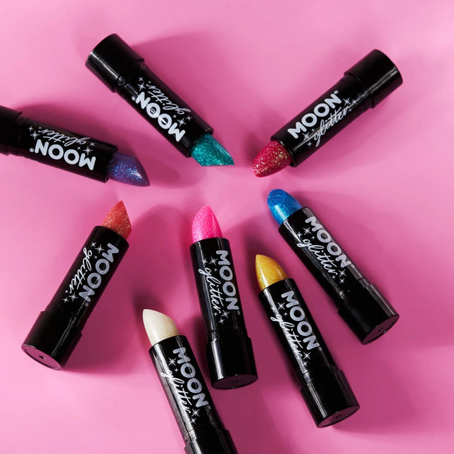 Moon Glitter Iridescent Glitter Lipstick Blue 4.2g van Moon Creations koop je bij Partywinkel