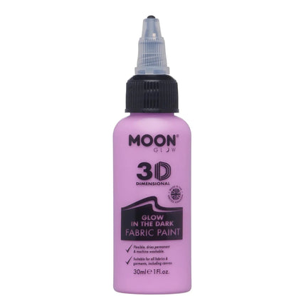 Moon Glow Glow in the Dark Fabric Paint Purple 30ml van Moon Creations koop je bij Partywinkel