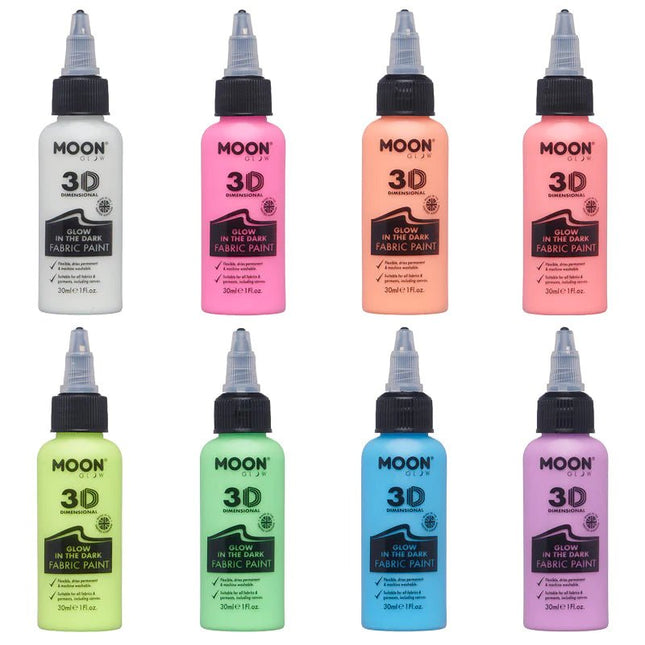 Moon Glow Glow in the Dark Fabric Paint Purple 30ml van Moon Creations koop je bij Partywinkel