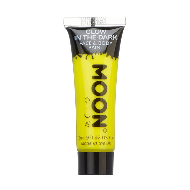 Moon Glow Glow in the Dark Face Paint Yellow 12ml van Moon Creations koop je bij Partywinkel