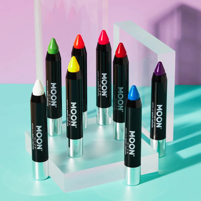 Moon Glow Intense Neon UV Body Crayons Intense Yellow 3.2g van Moon Creations koop je bij Partywinkel