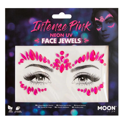 Moon Glow Neon UV Face Jewels Intense Pink van Moon Creations koop je bij Partywinkel