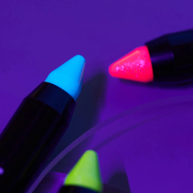 Moon Glow Neon UV Glitter Body Crayons Orange 3.2g van Moon Creations koop je bij Partywinkel