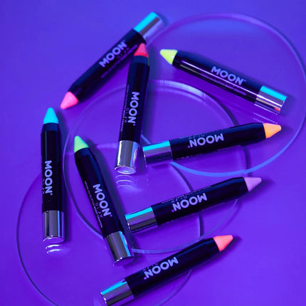 Moon Glow Neon UV Glitter Body Crayons Yellow 3.2g van Moon Creations koop je bij Partywinkel