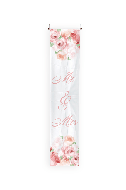Mr, & Mrs, Banner Rozen 1,8m van Folat koop je bij Partywinkel