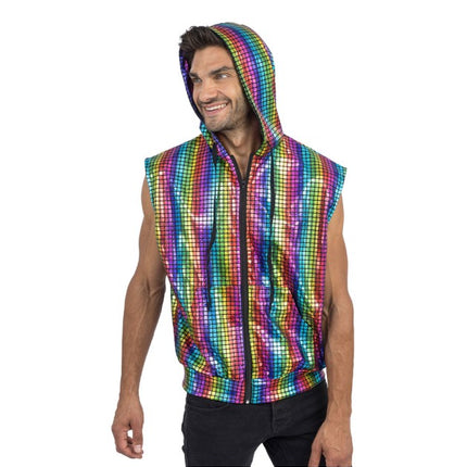 Chaleco sin mangas «Rainbow Disco» para hombre