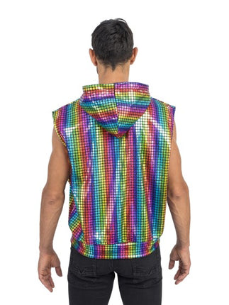 Chaleco sin mangas «Rainbow Disco» para hombre