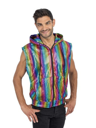 Chaleco sin mangas «Rainbow Disco» para hombre