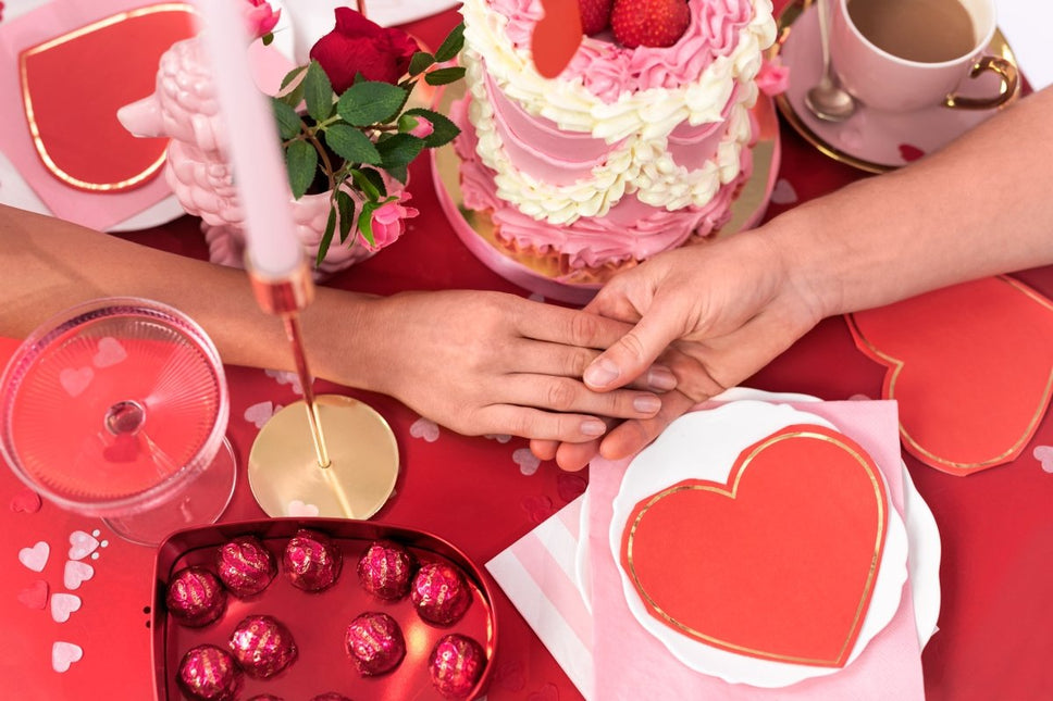 Napkins Heart, red, 14.3x12.5 cm - Partywinkel - 5904555011373