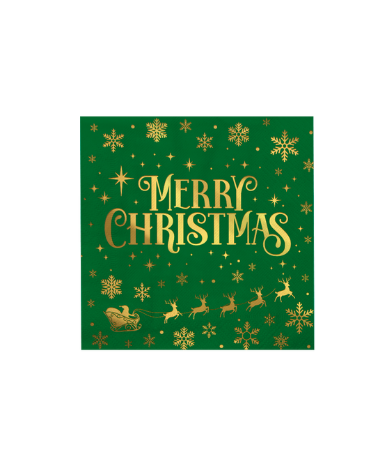 Servilletas - Feliz Navidad verde