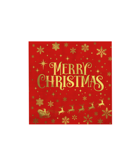 Servilletas - Feliz Navidad Rojo