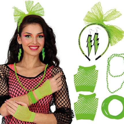 Neon 80S Accessoireset Fel Groen 5 delig van Fiestas Guirca koop je bij Partywinkel