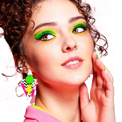 Neon 80S Oorbellen - Partywinkel - 8434077271704