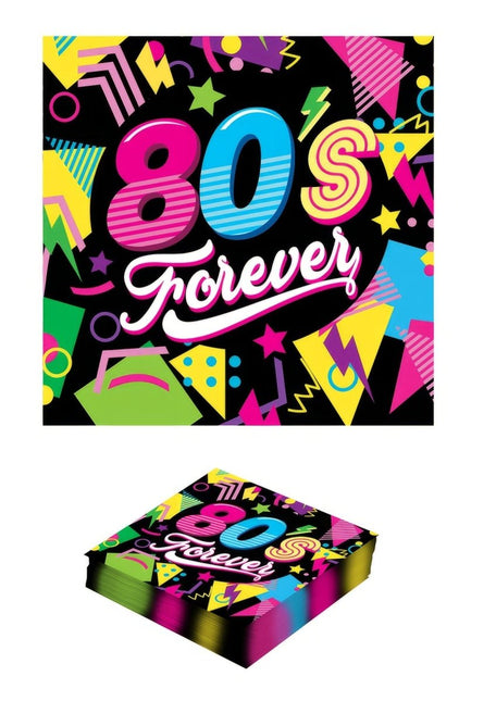 Neon 80S Servetten 33cm 12st van Fiestas Guirca koop je bij Partywinkel