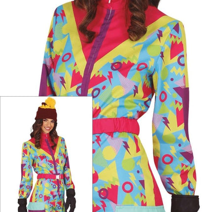 Neon 80S Skipak Blauw Geel Dames - Partywinkel - 8434077862438