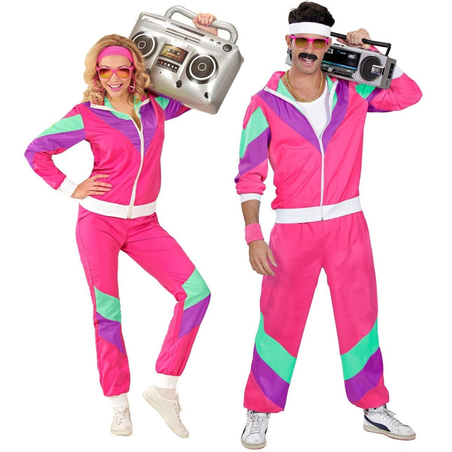 Neon 80S Trainingspak Fout Roze van Widmann koop je bij Partywinkel