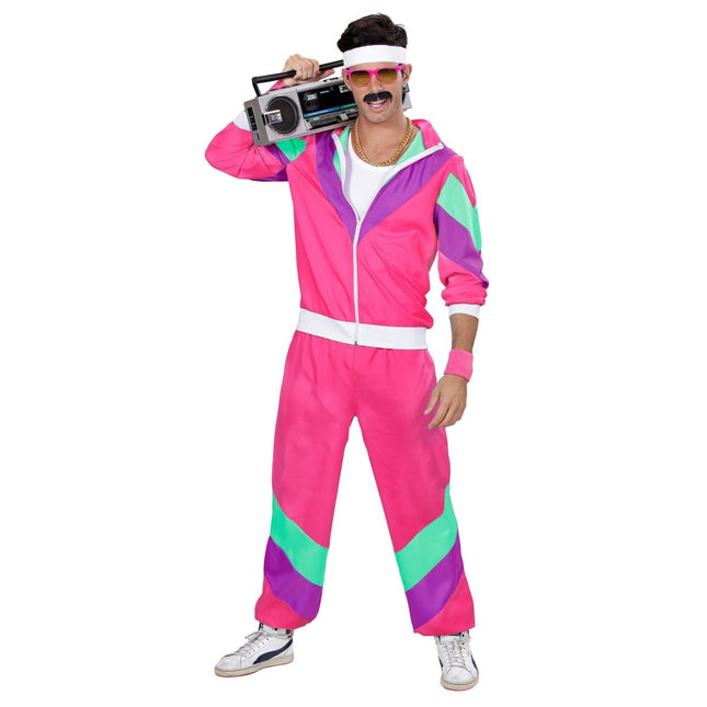 Neon 80S Trainingspak Fout Roze van Widmann koop je bij Partywinkel