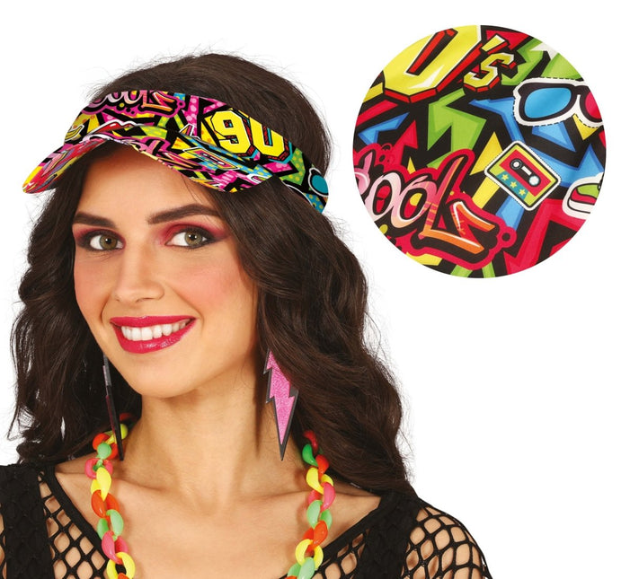 Neon 80S Zonneklep - Partywinkel - 8434077136645