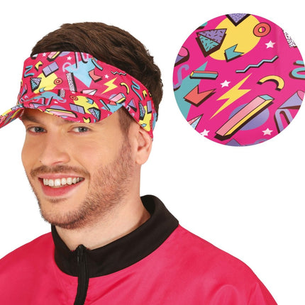 Neon 80S Zonneklep Roze - Partywinkel - 8434077136638