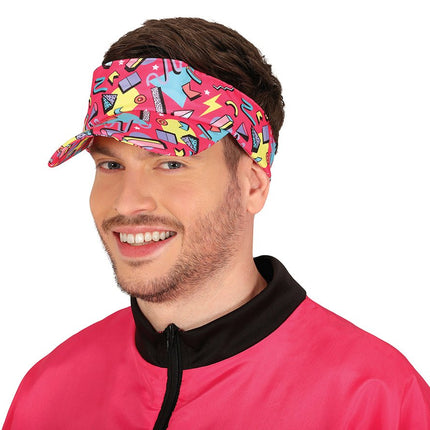 Neon 80S Zonneklep Roze - Partywinkel - 8434077136638