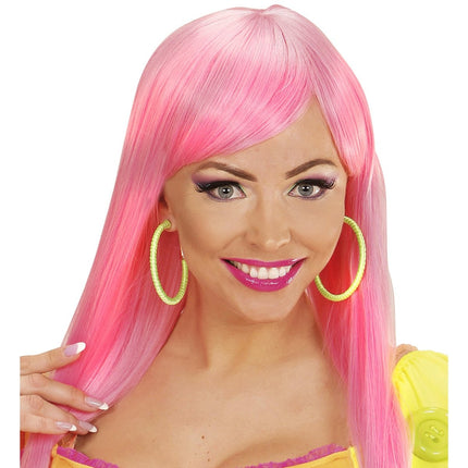 Neon Groene Oorbellen Ringen van Widmann koop je bij Partywinkel