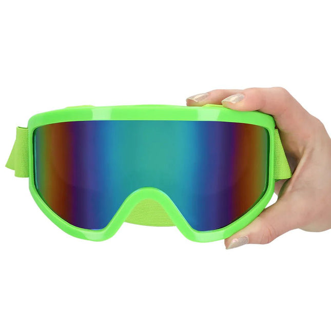 Neon Groene Skibril - Partywinkel - 8712026027023