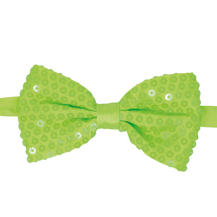 Neon Groene Strik Glitter 13cm van Fiestas Guirca koop je bij Partywinkel