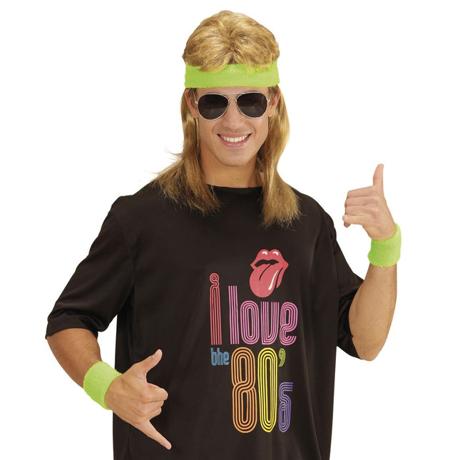 Neon Groene Zweetbandjes 2 delig van Widmann koop je bij Partywinkel